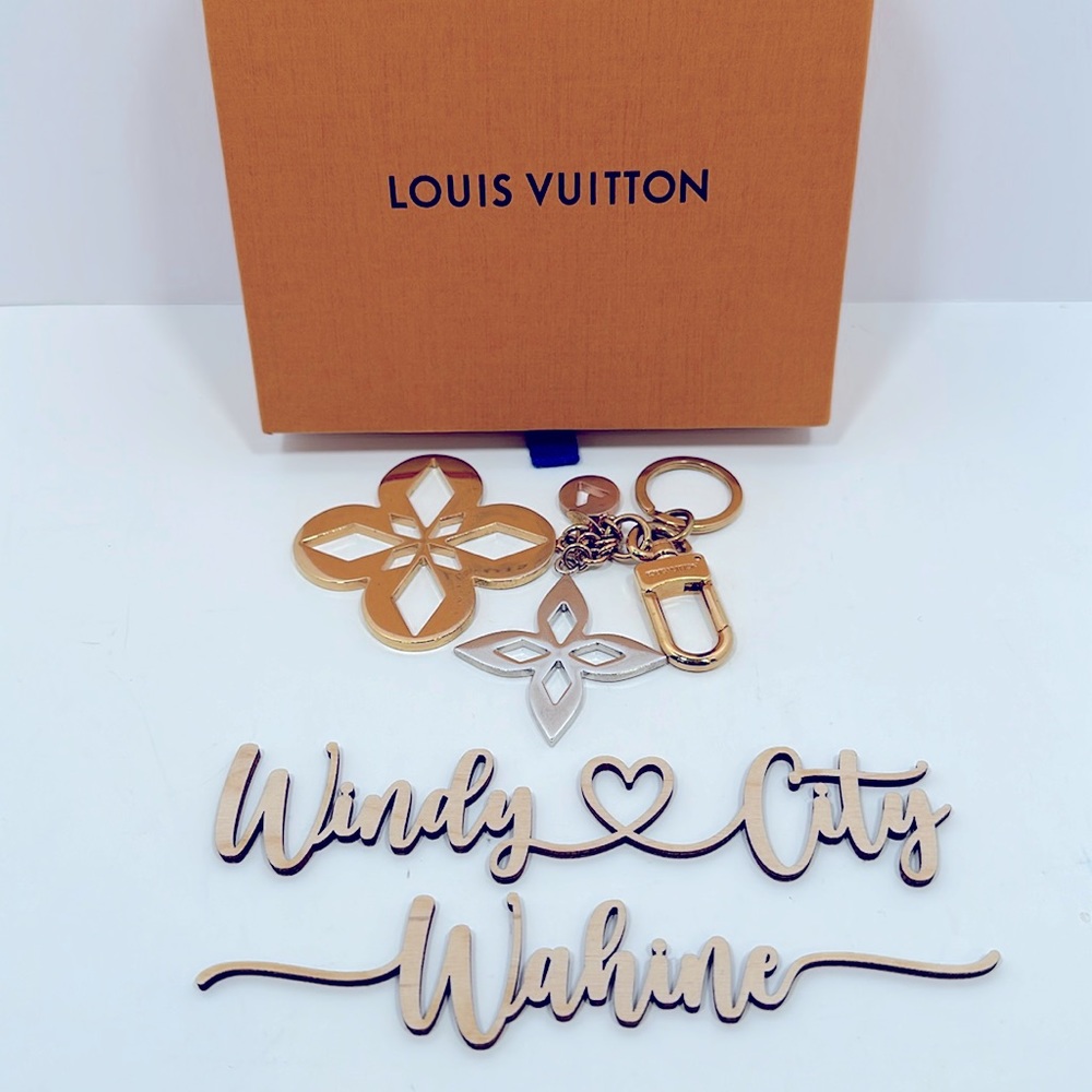 Authentic LOUIS VUITTON Maltage Blossom Key Ring/Bag Charm- Gold/Silver